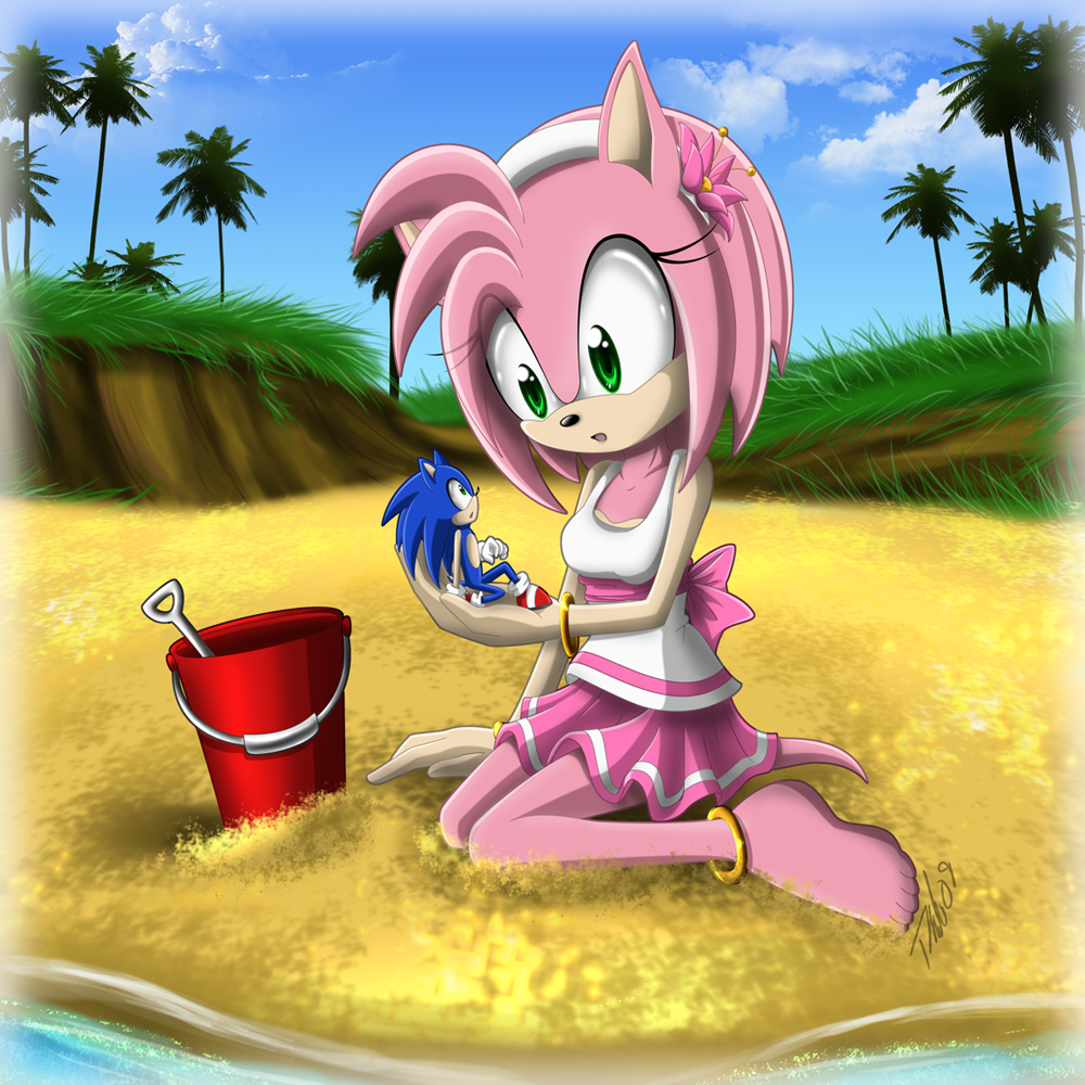 2009 amy_rose anthro bucket female green_eyes hedgehog macro male mammal metalpandora micro micro_on_macro shovel size_difference sonic_(series) sonic_the_hedgehog video_games