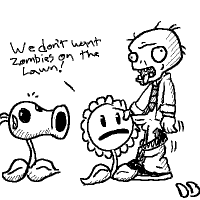 dewbud peashooter plants_vs_zombies sunflower zombie