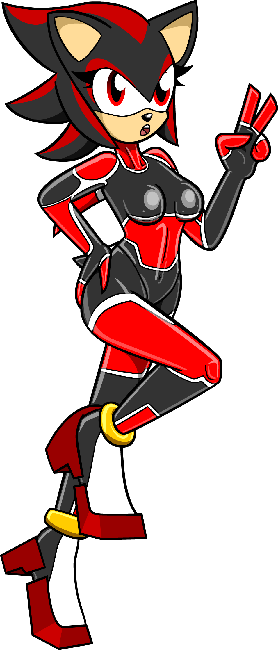 alpha_channel anthro crossgender female rubber shadow_the_hedgehog shennanigma simple_background sonic_(series) transparent_background video_games