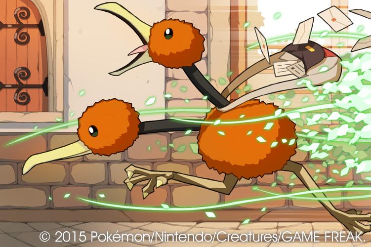 commentary_request doduo gen_1_pokemon no_humans official_art pokemon pokemon_(creature) pokemon_trading_card_game saitou_naoki trading_card watermark