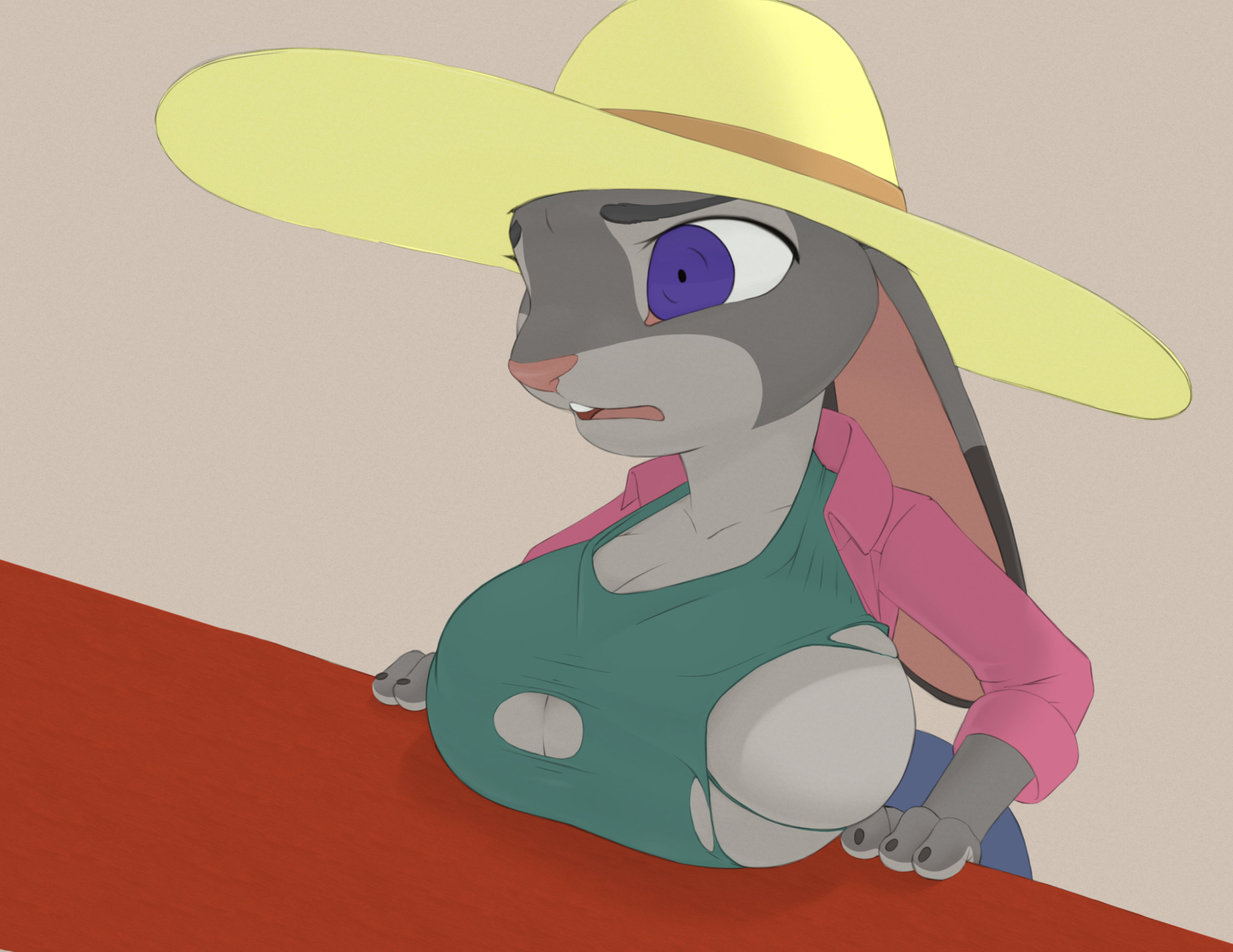 The Big ImageBoard (TBIB) - anthro big breasts breast expansion breasts  clothing disney drakemohkami female huge breasts judy hopps lagomorph  mammal rabbit side boob torn clothing zootopia | 6966056
