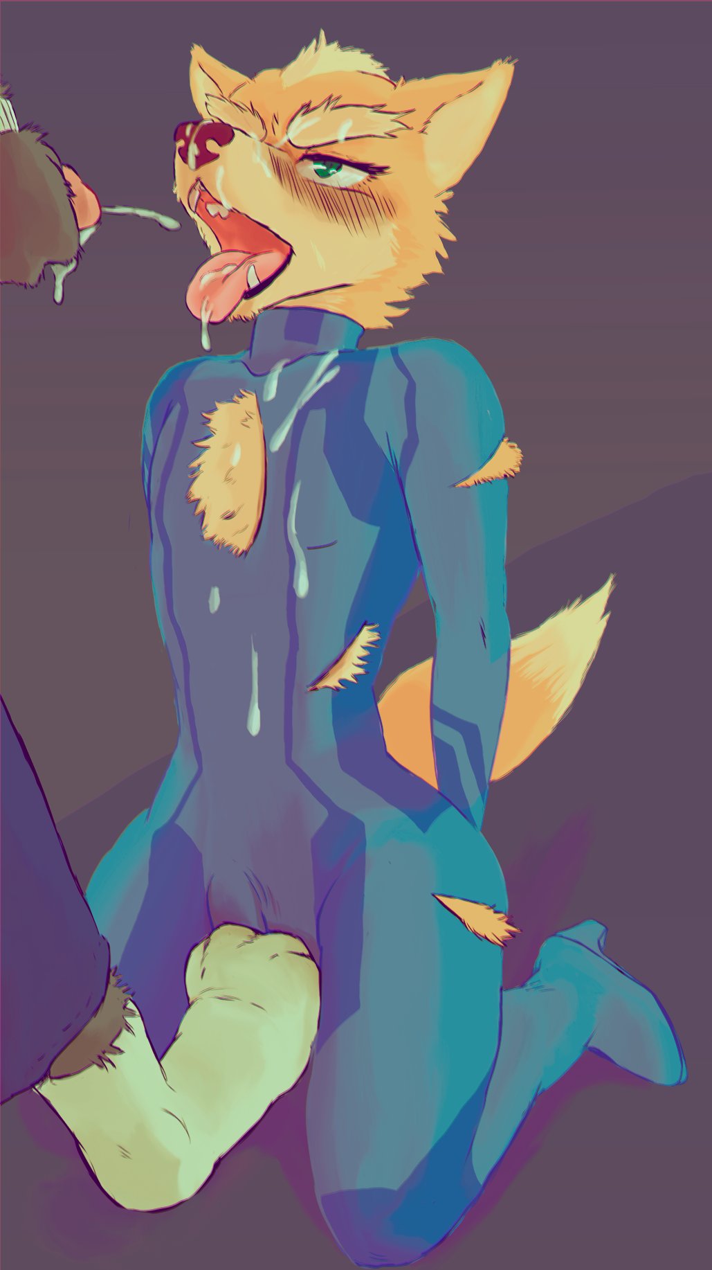 2017 anthro bardeaux blush bodysuit bulge canine clothed clothing cum cum_on_chest cum_on_face cumshot digital_drawing_(artwork) digital_media_(artwork) dipstick_tail duo ejaculation fox fox_mccloud fur green_eyes hi_res kneeling legwear male male/male mammal metroid multicolored_fur multicolored_tail nintendo open_mouth orgasm penis simple_background skinsuit socks solo_focus star_fox tight_clothing tongue tongue_out video_games yellow_fur zero_suit zero_suit_fox