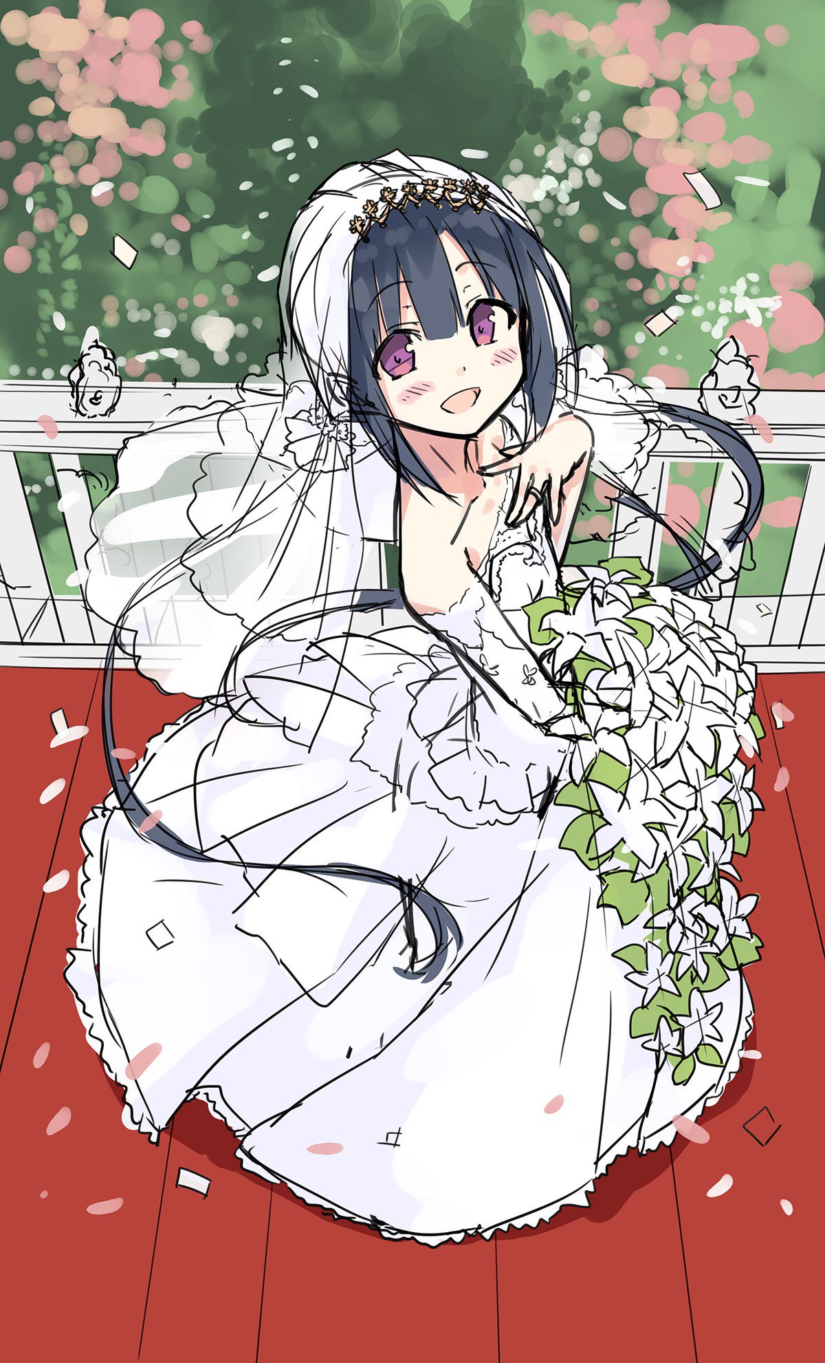 cura dress hayase_fukami lose maitetsu sketch wedding_dress