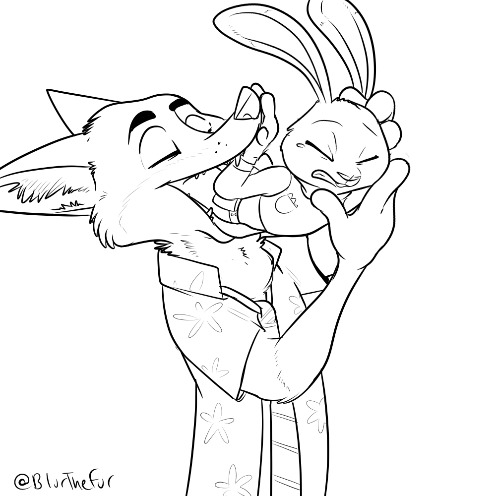 anthro black_and_white canine clenched_teeth clothed clothing disney eating eyes_closed female female_prey forced fox judy_hopps lagomorph larger_male male male_pred mammal monochrome necktie nick_wilde oral_vore police_uniform rabbit simple_background size_difference smaller_female smile soft_vore swallowing teeth uniform vore voredom white_background zootopia