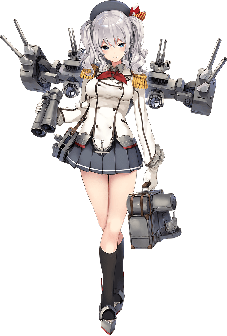 banned_artist beret binoculars blush crossed_legs epaulettes frilled_sleeves frills full_body gloves hat kantai_collection kashima_(kantai_collection) long_hair machinery military military_uniform miniskirt official_art paseri pleated_skirt silver_hair skirt smile solo thighs transparent_background twintails uniform watson_cross white_gloves