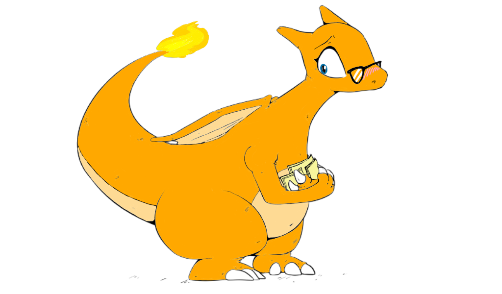 3_fingers 3_toes blush charizard dragon eyewear female fire flaming_tail glasses glasses_only lavender_said nintendo orange_scales orange_skin pok&eacute;mon pok&eacute;mon_(species) scales scalie shoutingisfun simple_background toes video_games western_dragon white_background