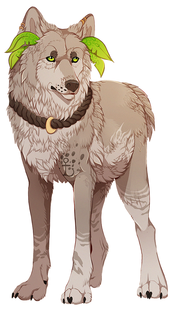 2014 alpha_channel ambiguous_gender canine collar digital_media_(artwork) feral fur green_eyes grey_nose mammal maplespyder no_sclera paws simple_background solo standing tan_fur transparent_background wolf