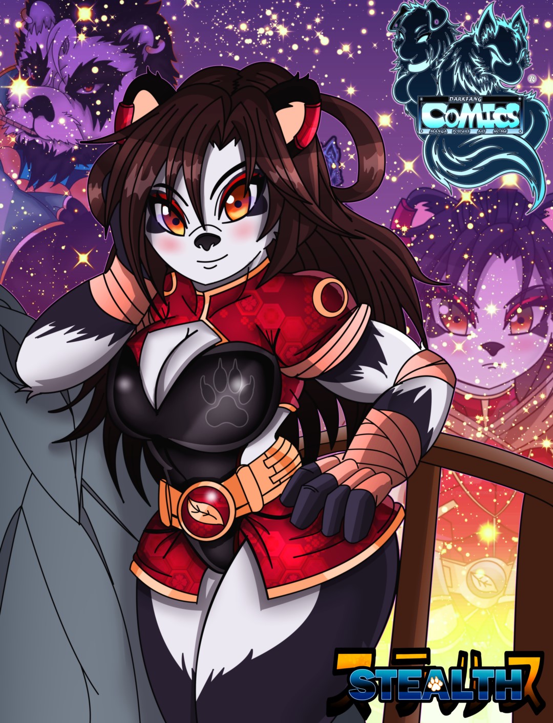 bear breasts chun_mei_the_panda clothed clothing darkfang100 darkfangcomics family female grandmaster_fist_the_panda mammal panda redesigned stealth_the_series