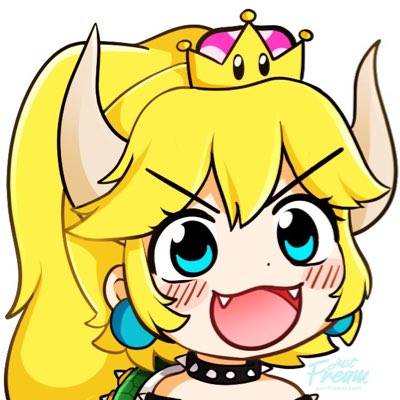 animal_humanoid blush bowser bowsette_meme collar crown cute female horn humanoid mario_bros nintendo shell solo super_crown unknown_artist video_games