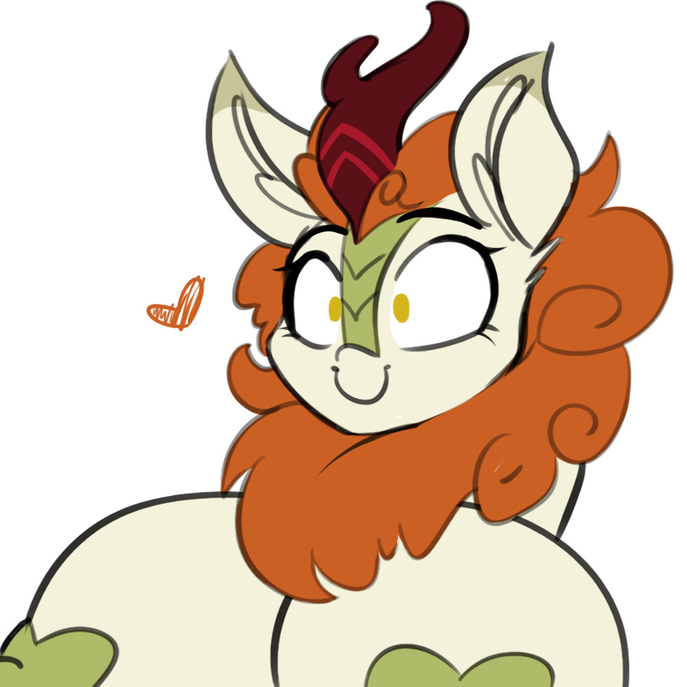 &lt;3 2018 anthro anthrofied areola autumn_blaze_(mlp) breasts bust_portrait female friendship_is_magic heart_nipples jrvanesbroek kirin my_little_pony nipples portrait solo