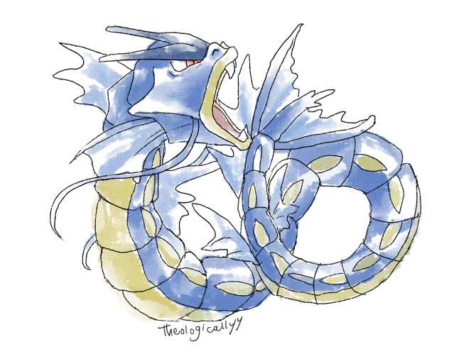 2015 ambiguous_gender angry artsy-theo belly_scales blue_scales digital_drawing_(artwork) digital_media_(artwork) dorsal_fin ear_frills fangs feral fin fish flesh_whiskers frill full-length_portrait gyarados looking_away marine multicolored_scales nintendo open_mouth pink_tongue pok&eacute;mon pok&eacute;mon_(species) portrait roaring scales sea_serpent serpentine signature simple_background solo spikes style_parody suspended_in_midair tail_fin tan_scales tongue toony two_tone_scales video_games white_background