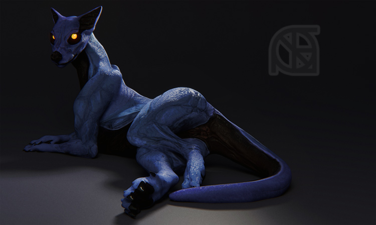 3d_(artwork) alien anthro anus arkkin biceps black_nose butt cosmiclife dark_theme digital_media_(artwork) dragon drake_(disambiguation) feet female feral flat_chested hybrid looking_at_viewer lying on_side paws pinup pose pussy scalie semi-anthro solo