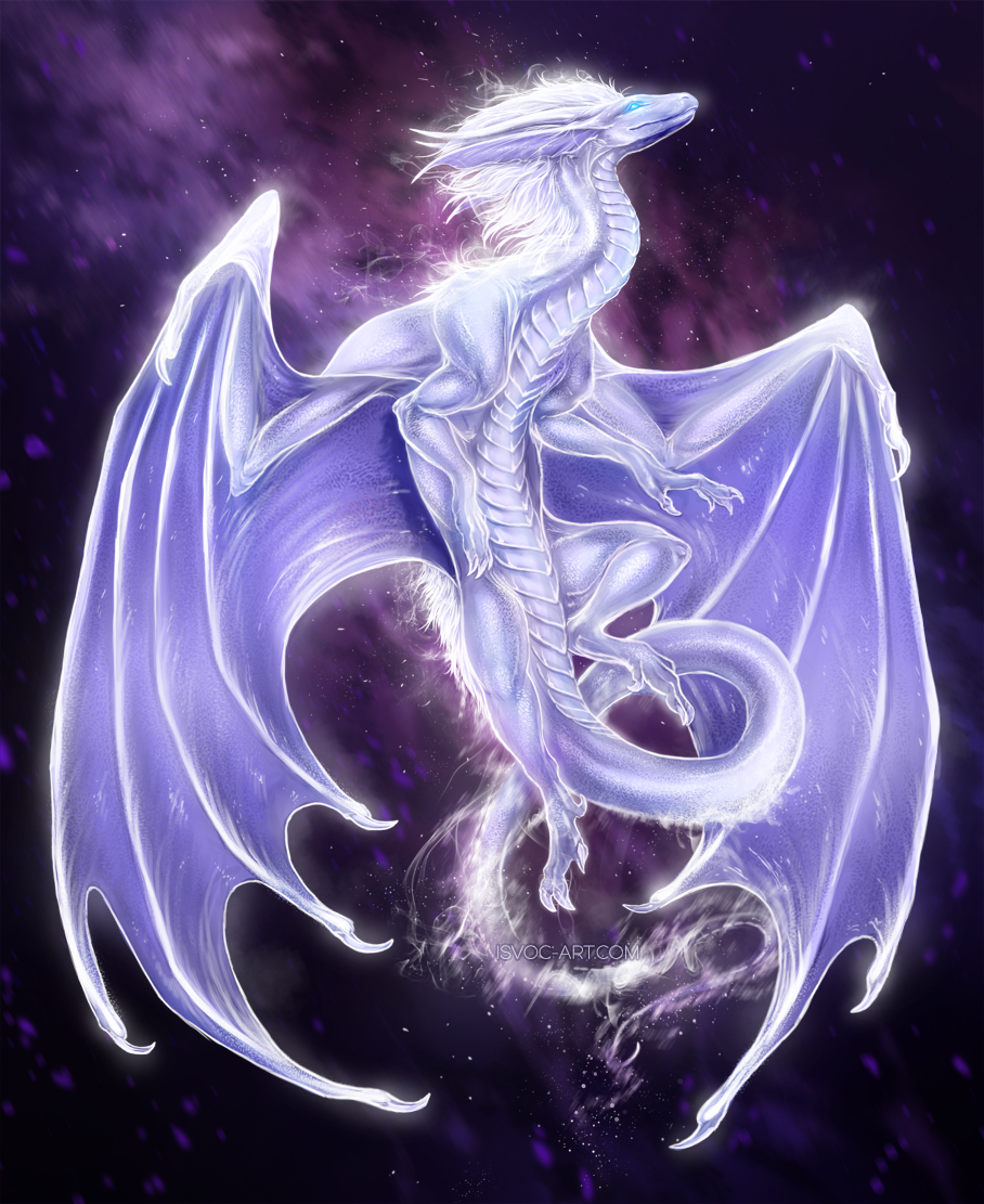 2018 albino blue_eyes claws digital_media_(artwork) dragon feral hair isvoc membranous_wings scalie simple_background smile solo western_dragon white_hair wings