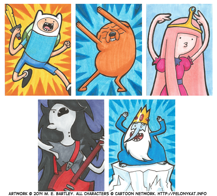 adventure_time cartoon_network clothing crown eyes_closed felonykat female finn_the_human hair human ice_king jake_the_dog male mammal marceline_abadeer musical_instrument open_mouth princess_bubblegum teeth weapon