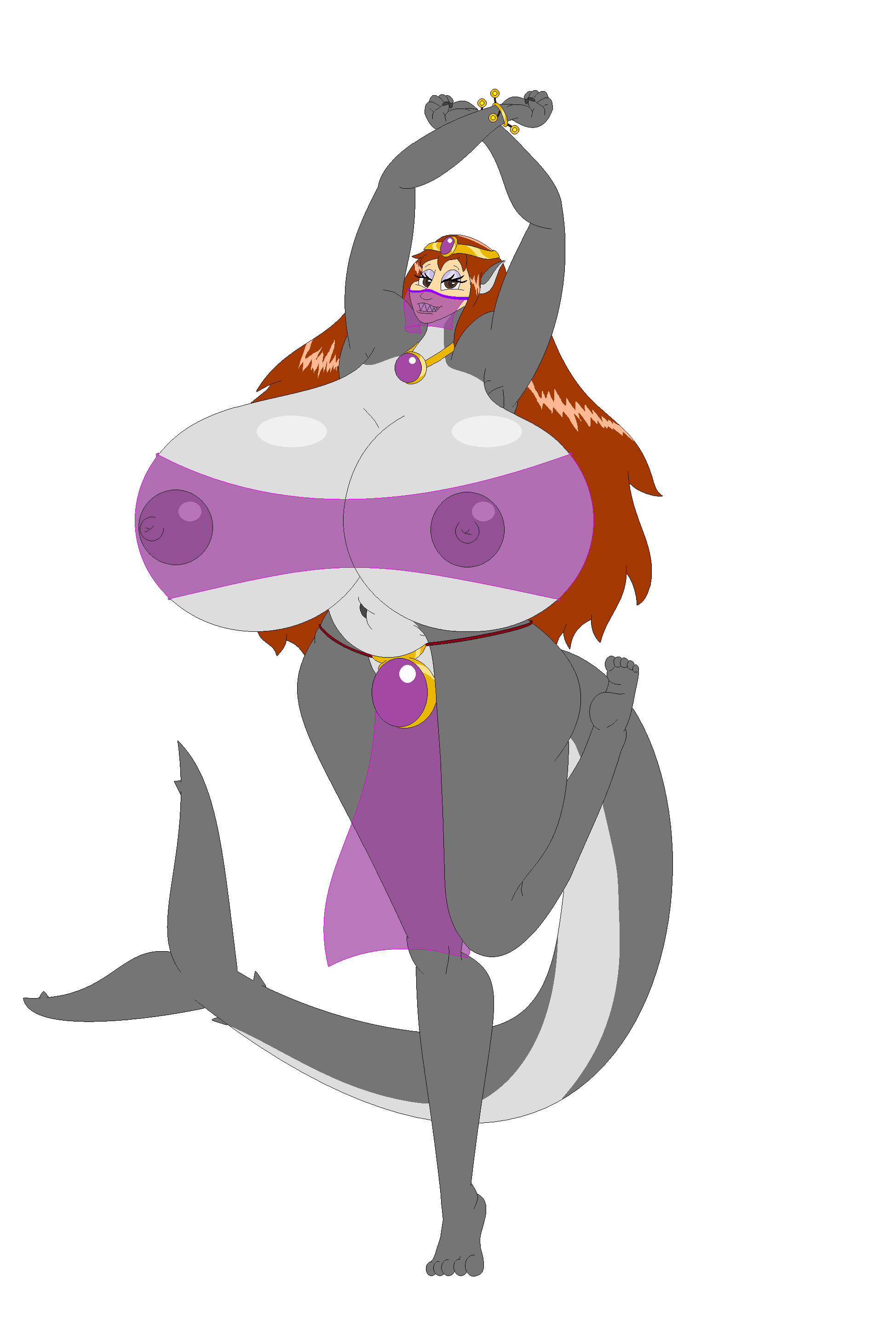 anthro belly big_(disambiguation) breasts dancing female fish great human invalid_color mammal marine shark