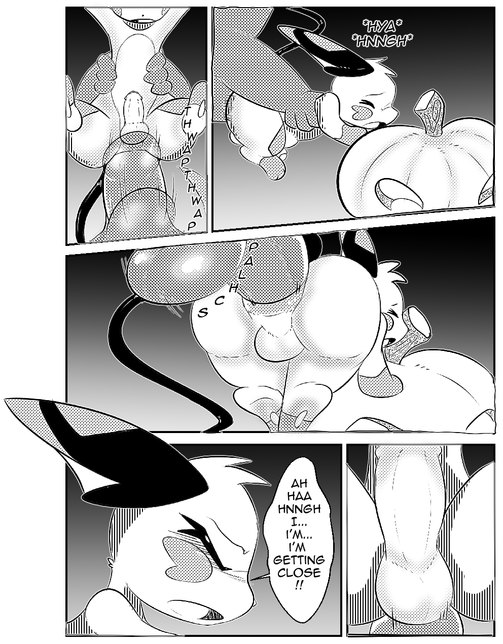 anal anal_penetration big_dom comic doujinshi duo food fruit gengar jack-o'-lantern male male/male manga mattchu_(character) monochrome nintendo penetration pok&eacute;mon pok&eacute;mon_(species) pumpkin raichu sex size_difference small_sub video_games white_crest