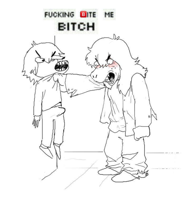 2018 5_fingers against_wall angry anthro blush bulge bully bullying clothing deltarune dragon english_text erection female footwear freckles hair holding_by_neck human jacket kris_(deltarune) lifted_by_neck lifted_by_shirt lifting line_art long_hair male male/female mammal open_mouth scalie sharp_teeth shirt shoes short_hair simple_background sir_the_artist sirartwork sketch susie_(deltarune) teeth text white_background