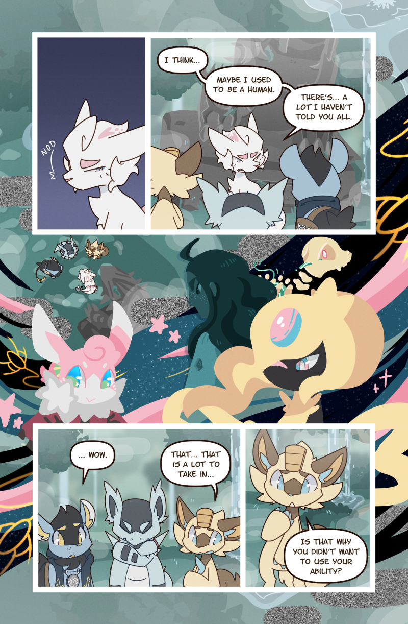 4_tails alolan_form alolan_vulpix ambiguous_gender ambiguous_species anthro biped black_body black_fur blue_body blue_eyes blue_fur brown_body brown_fur chest_tuft claws comic dialogue dielle_(wooled) dipstick_ears ears_back english_text eyes_closed feral finger_claws fog fur generation_1_pokemon generation_3_pokemon generation_4_pokemon grass green_eyes groudon group guildmaster_wigglytuff hair head_tuft hi_res human inigo_(wooled) inner_ear_fluff legendary_pokemon long_hair malachi_(wooled) mammal meowth multi_tail multicolored_ears multicolored_eyes nidorina nintendo outside pink_body pink_eyes pink_fur pivoted_ears plant pokemon pokemon_(species) pokemon_mystery_dungeon quadruped regional_form_(pokemon) requiem_(wooled) rune_(wooled) sculpture shinx shiny_pokemon snout speech_bubble spikes spikes_(anatomy) statue tail text tree tuft two_tone_eyes white_body white_fur wigglytuff wooled yellow_body yellow_eyes yellow_fur