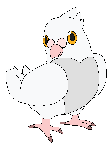 2015 aliasing ambiguous_gender beak bluekyokitty digital_drawing_(artwork) digital_media_(artwork) feathered_wings feathers feral flat_colors full-length_portrait generation_5_pokemon leucistic looking_at_viewer low_res nintendo orange_eyes pidove pink_beak pokemon pokemon_(species) portrait sebdoggo simple_background solo standing white_background white_body white_feathers wings