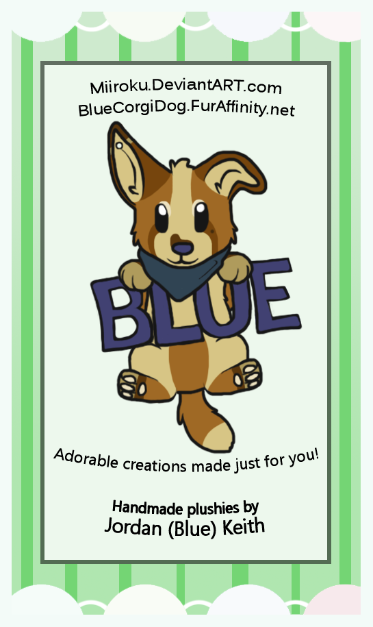 2014 ambiguous_gender artist_name black_text blue_(bluekyokitty) blue_kerchief blue_neckerchief blue_nose bluekyokitty brown_body brown_fur business_card canid canine canis character_name chibi digital_drawing_(artwork) digital_media_(artwork) digitigrade domestic_dog dot_eyes english_text feral flat_colors fur herding_dog kerchief looking_at_viewer mammal mixed_breed neckerchief pastoral_dog pawpads paws sebdoggo simple_background smile solo tan_body tan_fur tan_inner_ear text url welsh_corgi