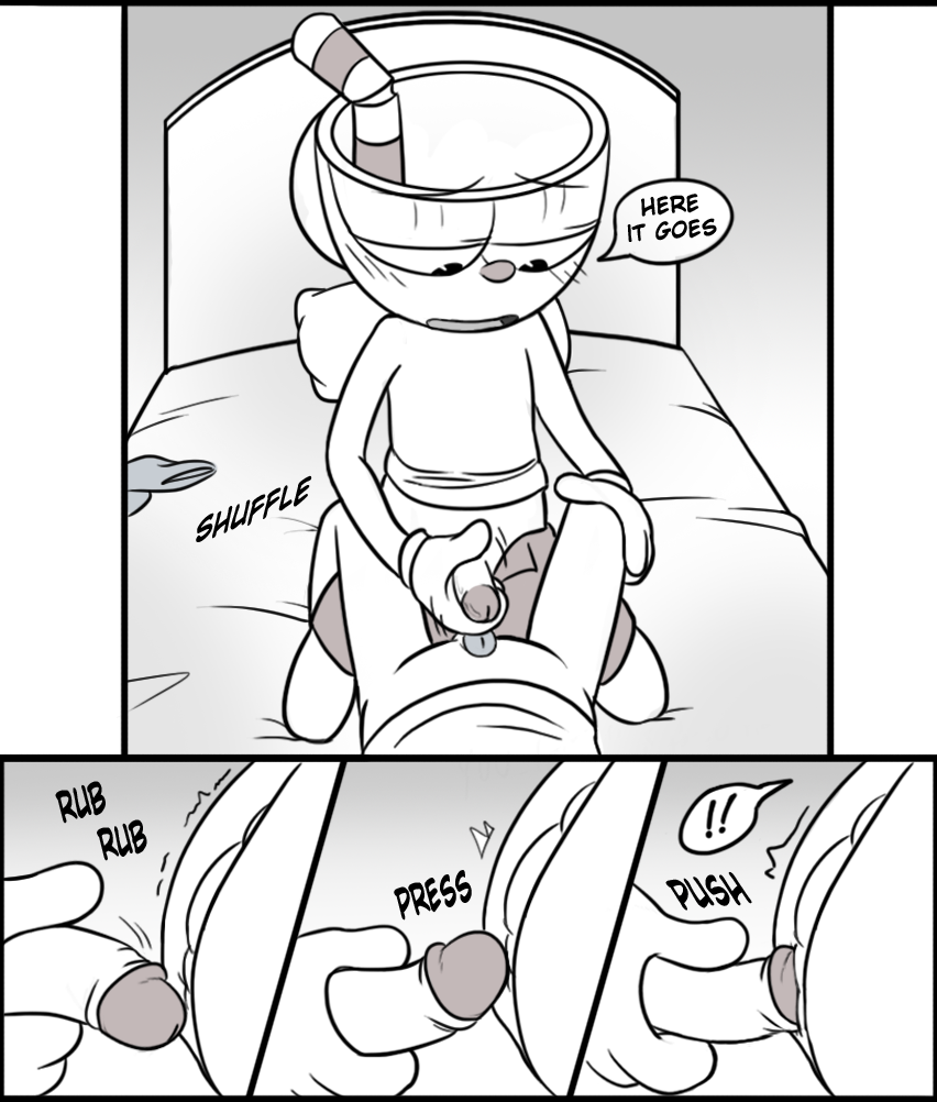 anal anal_penetration animate_inanimate anus bed bottomless brother brothers clothed clothed_sex clothing comic cup cuphead_(character) cuphead_(game) dialogue duo english_text faceless_male gloves half-closed_eyes humanoid humanoid_on_humanoid incest looking_down lying male male/male male_penetrating mugman not_furry object_head on_back on_bed onomatopoeia open_pants penetration perineum sex shallow_penetration shorts sibling sound_effects speech_bubble text toxic-boner video_games