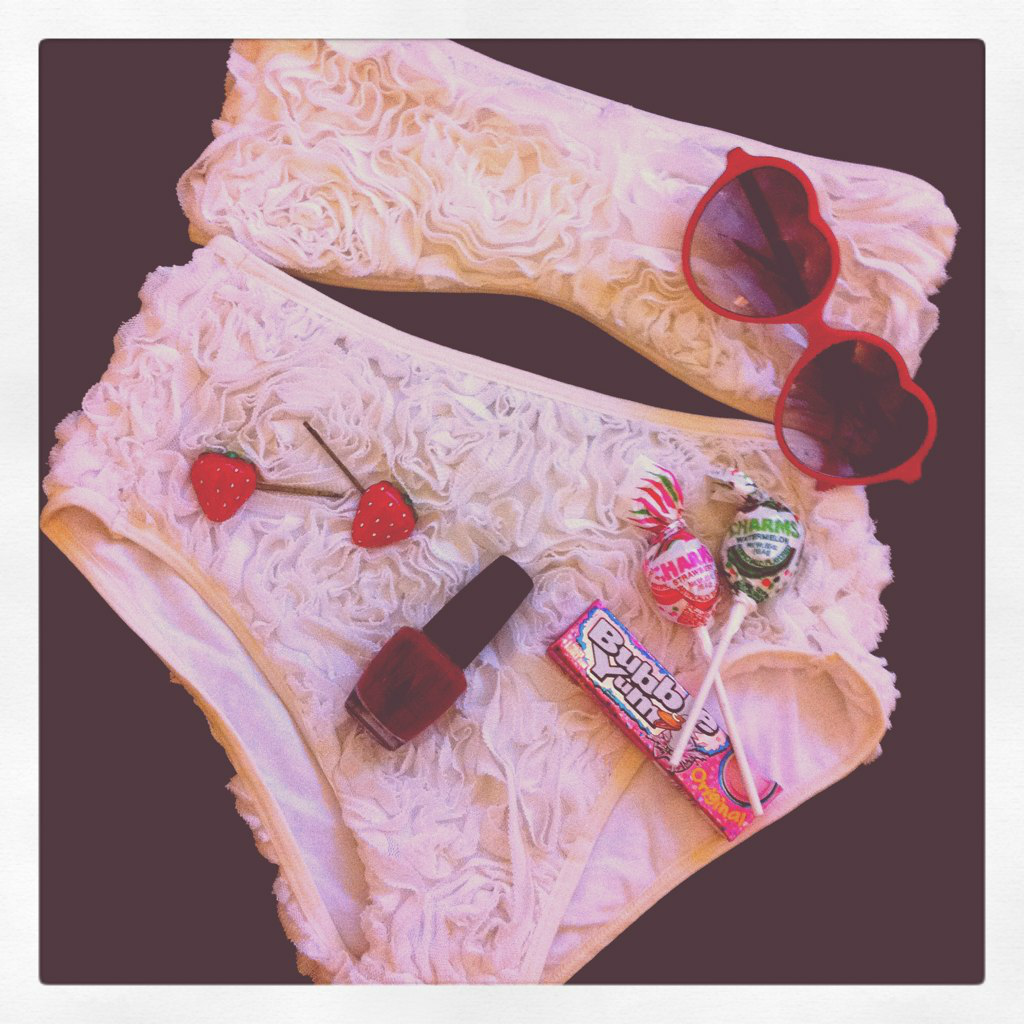bubblegum candy dolores_haze_(nabokov's_lolita) food lollipop panties photo pink_panties sunglasses underwear