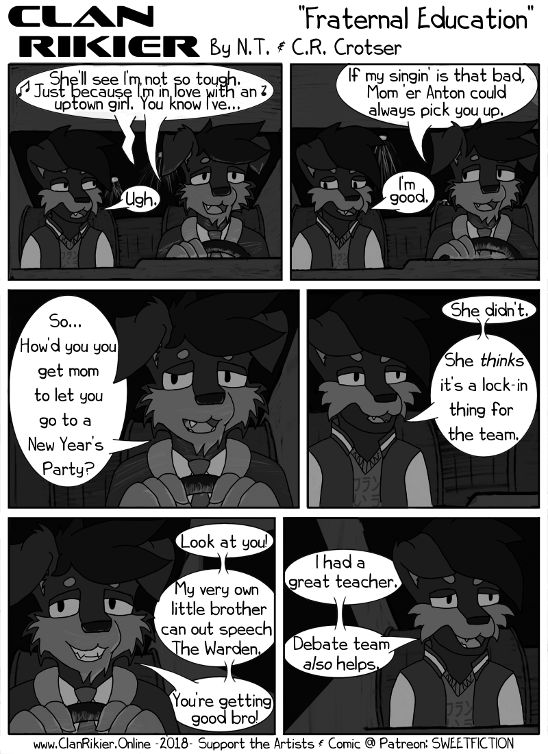 1985 2018 80's 80s anthro black_and_white brothers brown_fur canine car clothed clothing comic digital_media_(artwork) doberman dog english_text family fur gloves hair japanese_clothing japanese_text john_rikier male mammal monochrome open_mouth orange_fur rainier_rikier sibling simple_background smile solo speech_bubble sweetfiction text tongue vehicle webcomic young