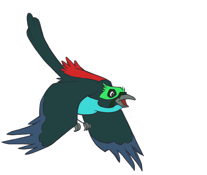 2014 3_toes ambiguous_gender avian beak biped bird black_feathers black_tail black_wings blue_feathers blue_wings digital_drawing_(artwork) digital_media_(artwork) facial_markings feathered_wings feathers feral flying full-length_portrait green_feathers green_markings grey_beak jamminbison markings mask_(marking) multicolored_feathers open_beak open_mouth paradise_tanager portrait red_feathers simple_background solo suspended_in_midair tail_feathers tanager toes toony two_tone_wings white_background winged_arms wings