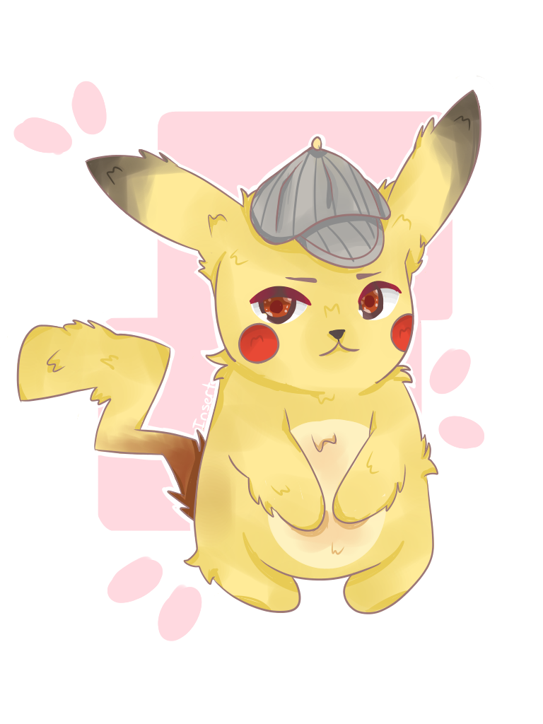 2018 3:4 black_nose brown_eyes detective_pikachu dipstick_ears fluffy fur hat insert-name013 nintendo pikachu pok&eacute;mon pok&eacute;mon:_detective_pikachu pok&eacute;mon_(species) red_cheeks solo video_games yellow_fur