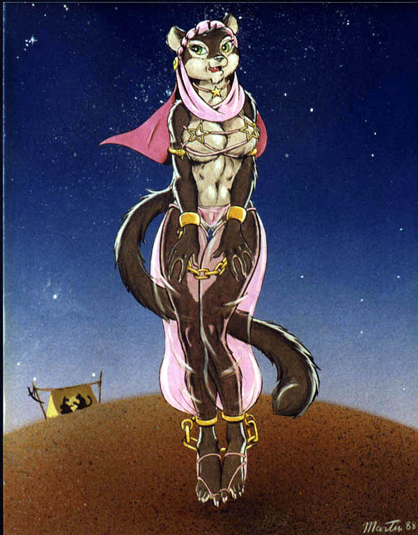 1988 ambiguous_gender breasts desert feline female female_focus group harem mammal mancles navel solo_focus steve_martin tent