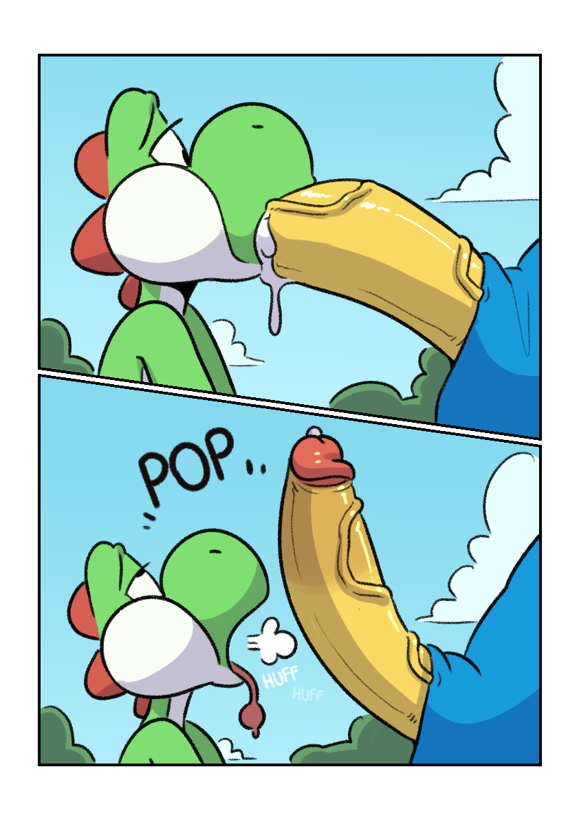 comic cum cum_in_mouth cum_inside duo green_yoshi hyper kamek komdog male mario_bros nintendo oral penis sex video_games yoshi