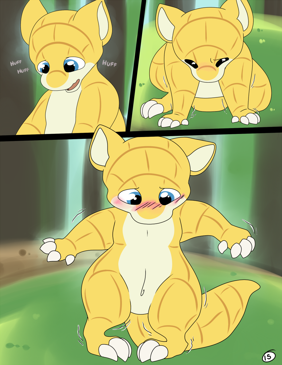 ambiguous_gender blush comic feral kaiizree nintendo pok&eacute;mon pok&eacute;mon_(species) sandshrew shaking text transformation video_games