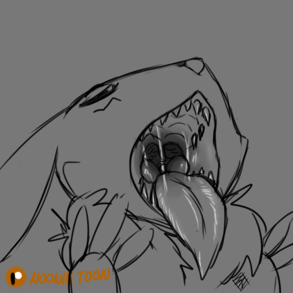 digimon digimon_(species) monochrome mouth_shot notactuallyhere open_mouth presenting presenting_mouth renamon saliva teeth throat tongue tonsils