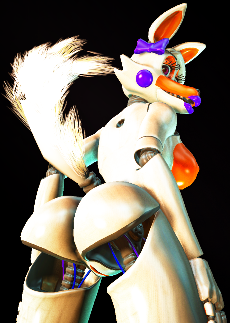 3d_(artwork) animatronic big_breasts breasts butt canid canine digital_media_(artwork) five_nights_at_freddy's five_nights_at_freddy's_world fox fur hair lolbit_(fnaf) looking_at_viewer machine mammal nipples pose presenting pussy robot rythmit smile solo source_filmmaker spreading video_games