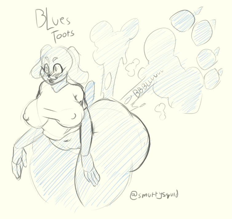 big_butt blue's_clues blue_(blue's_clues) blush breasts butt canid canine canis clothing digital_media_(artwork) domestic_dog fart female jroy101 mammal nickelodeon simple_background smelly solo text thick_thighs wide_hips