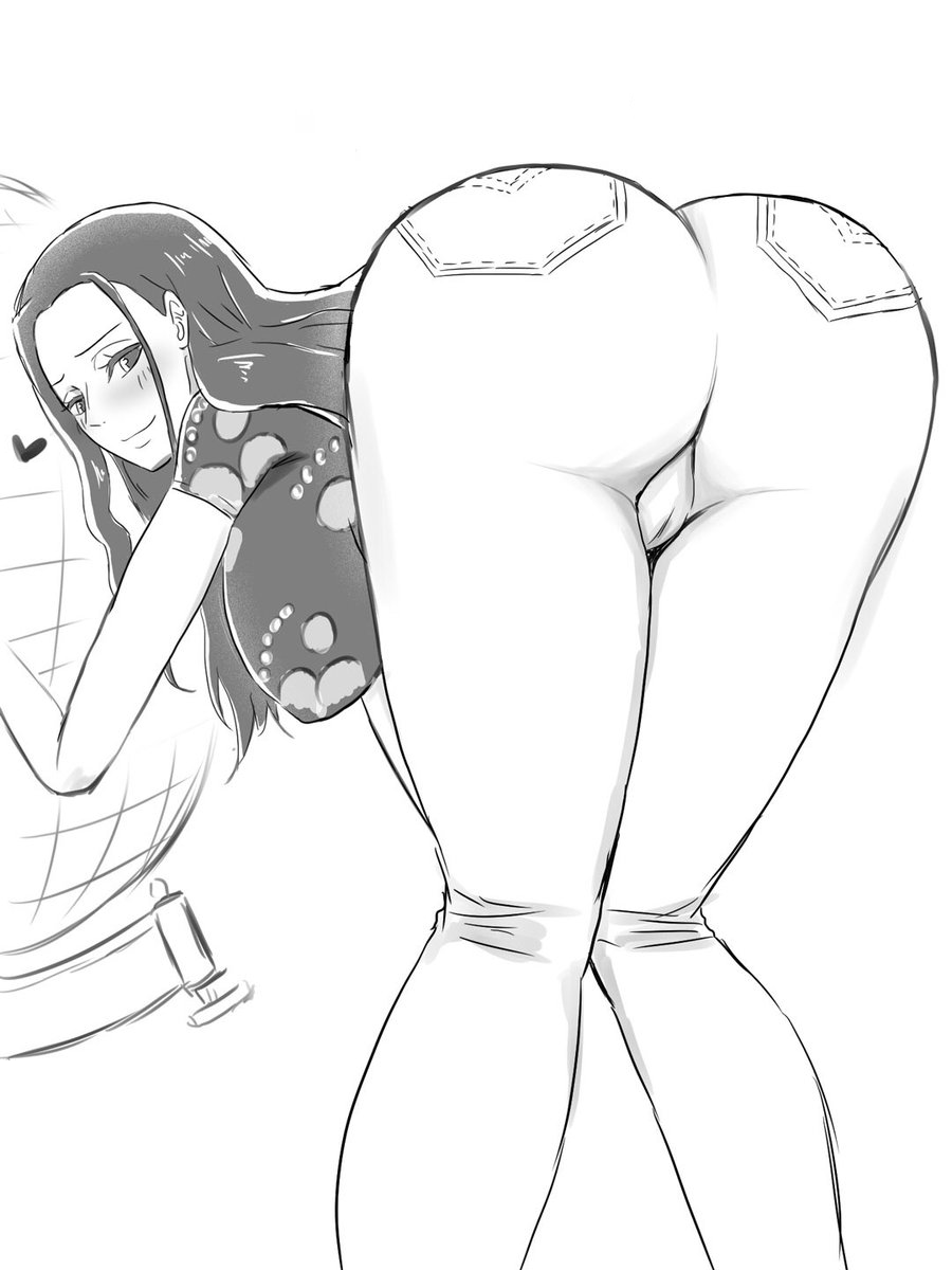 1girl ass breasts highres large_breasts long_hair mikanberry nico_robin one_piece pussy smile