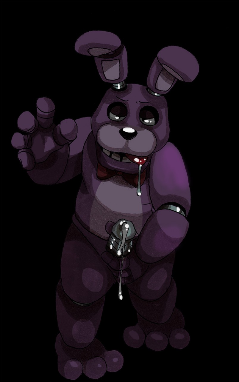 animatronic anthro black_nose bonnie_(fnaf) drooling erection five_nights_at_freddy's fur glitter_trap_boy hi_res lagomorph looking_at_viewer machine male mammal metal_penis nude open_mouth penis precum purple_fur rabbit robot saliva solo teeth tongue tongue_out video_games