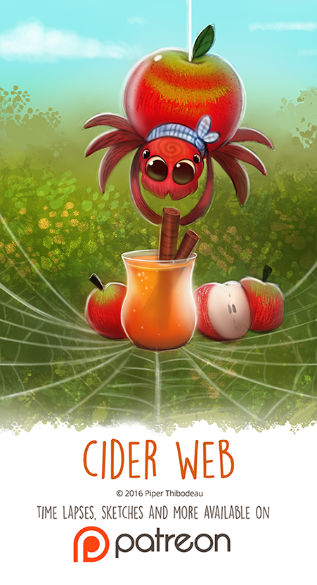 apple apple_cider arachnid arthropod cinnamon cryptid-creations food food_creature fruit spider web