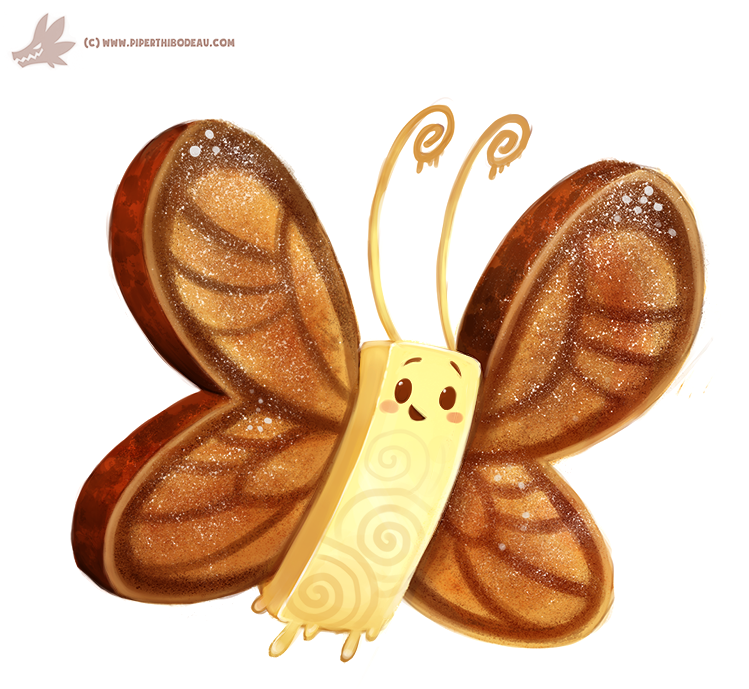 ambiguous_gender antennae arthropod beady_eyes bread brown_eyes butter butterfly cryptid-creations feral food food_creature humor insect lepidopteran pun simple_background solo visual_pun white_background