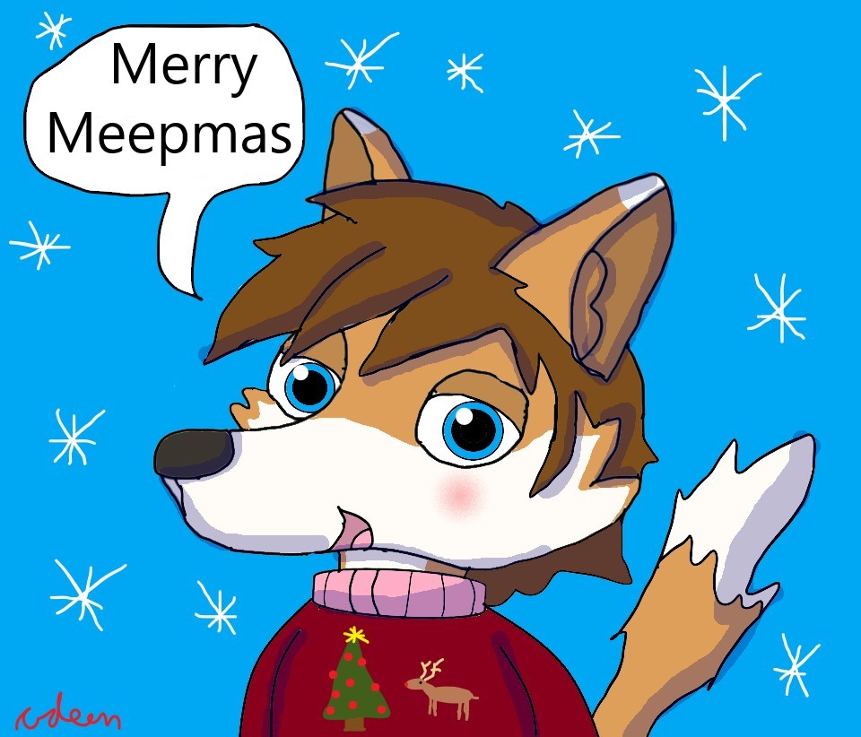 adeensarchus blush christmas clothing digital_media_(artwork) headshot_portrait holidays invalid_tag looking_at_viewer luvini meep portrait solo sweater