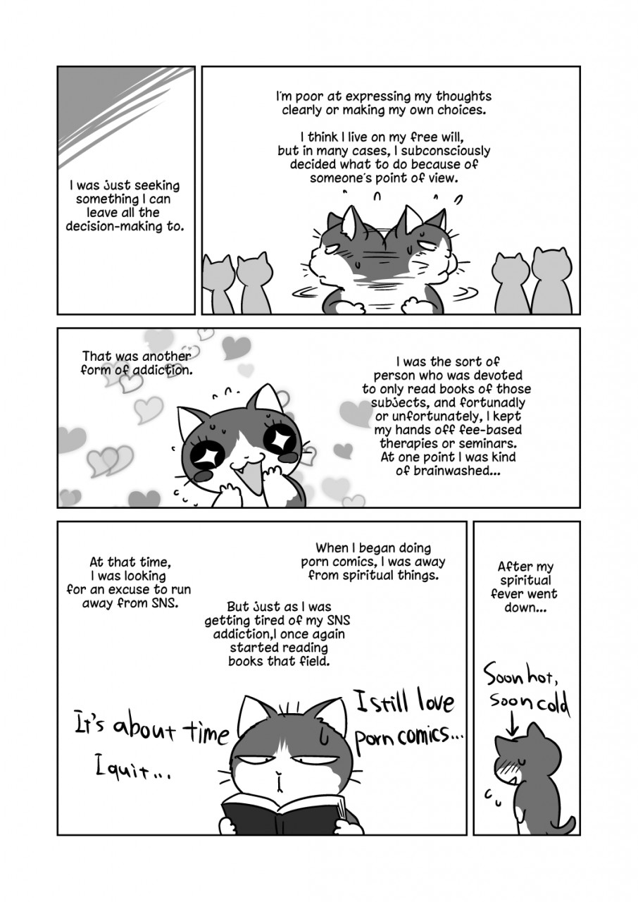&lt;3 2015 ambiguous_gender book comic domestic_cat english_text felid feline felis greyscale mammal maririn monochrome nude solo standing text