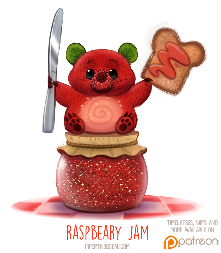 bread cryptid-creations food food_creature fruit jelly knife mammal raspberry solo ursid