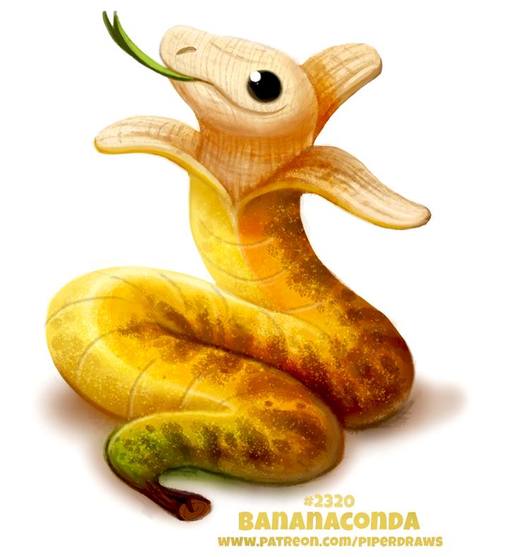 anaconda banana boa_(snake) cryptid-creations flora_fauna food food_creature fruit living_fruit plant reptile scalie snake solo