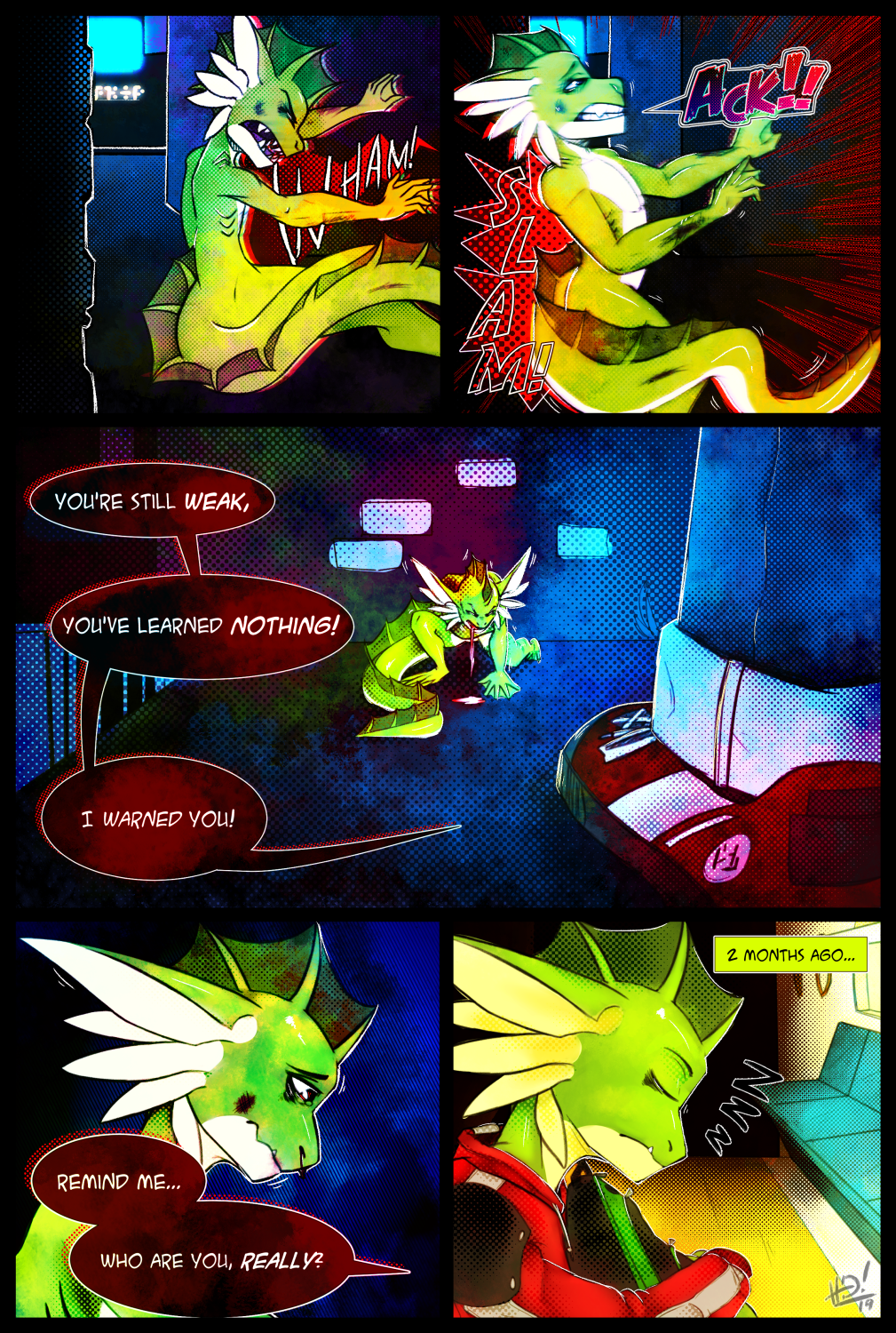 2019 action_pose alley anthro backpack blood brick clothed clothing comic comic_effects digital_media_(artwork) dragon english_text fin fish footwear gillboy gillboy_(comic) gills hi_res humanoid_hands hunter_doodles jacket long_tail male marine merinian nude open_mouth pants pose red_eyes sharp_teeth shoes sleeping snaggletooth spark_(gillboy) subway teeth text