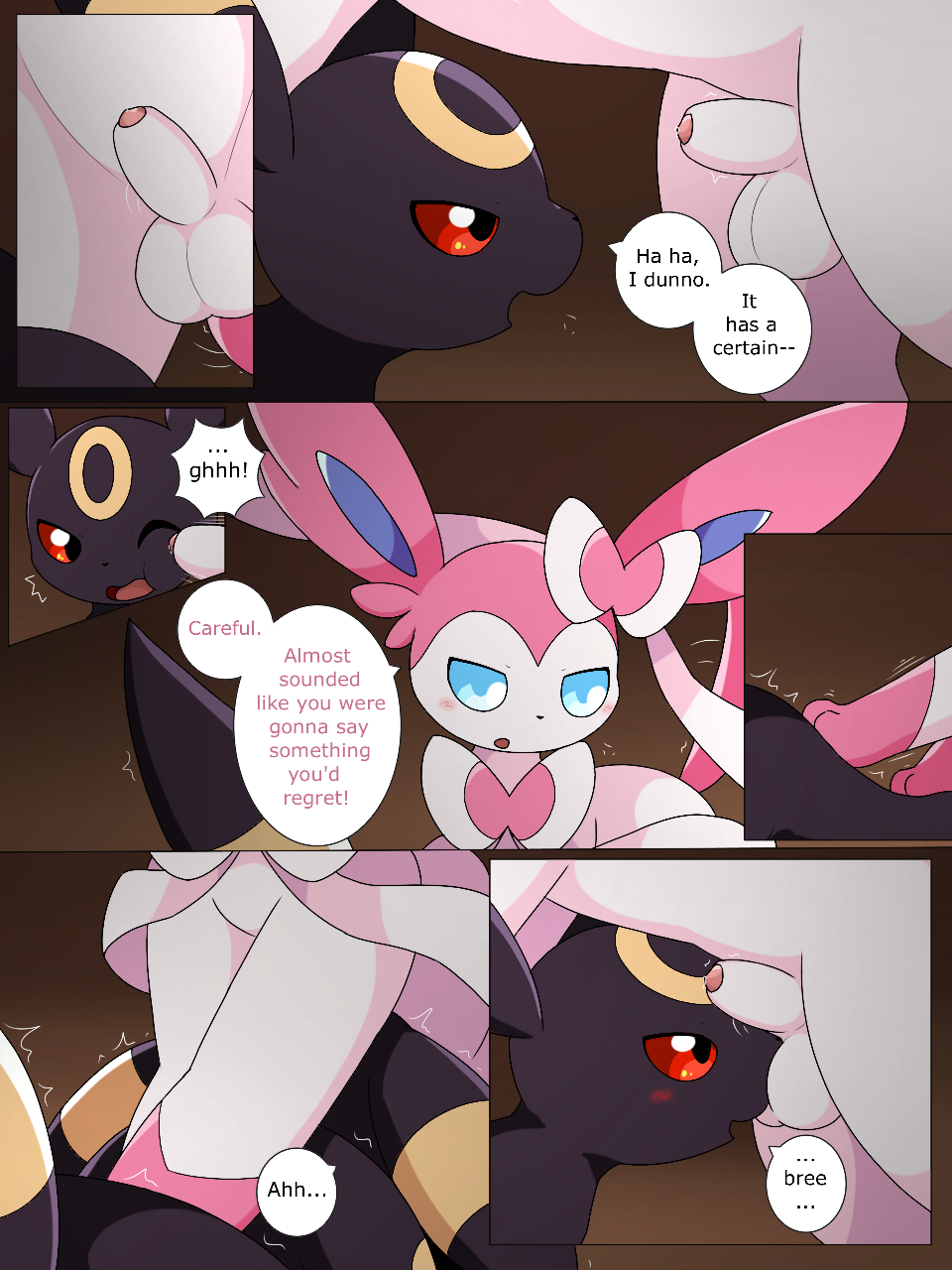 ambiguous_gender balls black_fur blue_eyes blush eeveelution fur hi_res km-15 laurence looking_at_penis lucius male male/ambiguous nintendo penis pink_fur pok&eacute;mon pok&eacute;mon_(species) red_eyes sylveon umbreon video_games white_fur