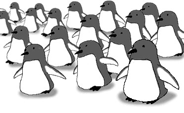 3_toes ambiguous_gender animated avian beak bird black_beak feral fur grey_fur group large_group loop low_res penguin simple_background taku toes walking white_background white_fur
