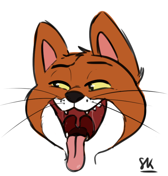 azrael digital_media_(artwork) domestic_cat felid feline felis headshot hungry invalid_tag mammal portrait sketch sketchy starskitty tongue uvula vore