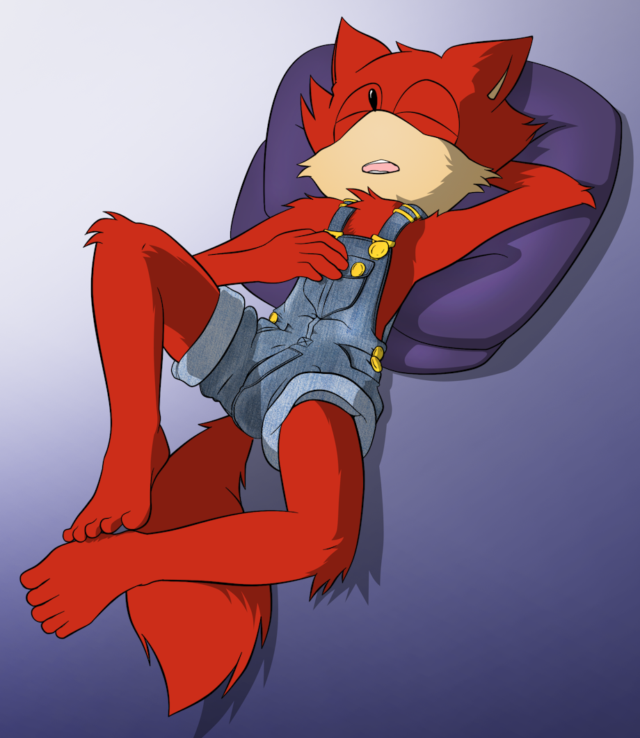 canid canine canis clothing custom_character_(sonic_forces) feet lying male mammal overalls pillow protaktyn sleeping solo sonic_(series) wolf