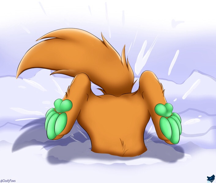 beans canid canine cloufy cub dayn dayn_switch dive fox green_paws green_toes invalid_tag male male/male mammal pawpads paws snow snow_dive snowdive toes young
