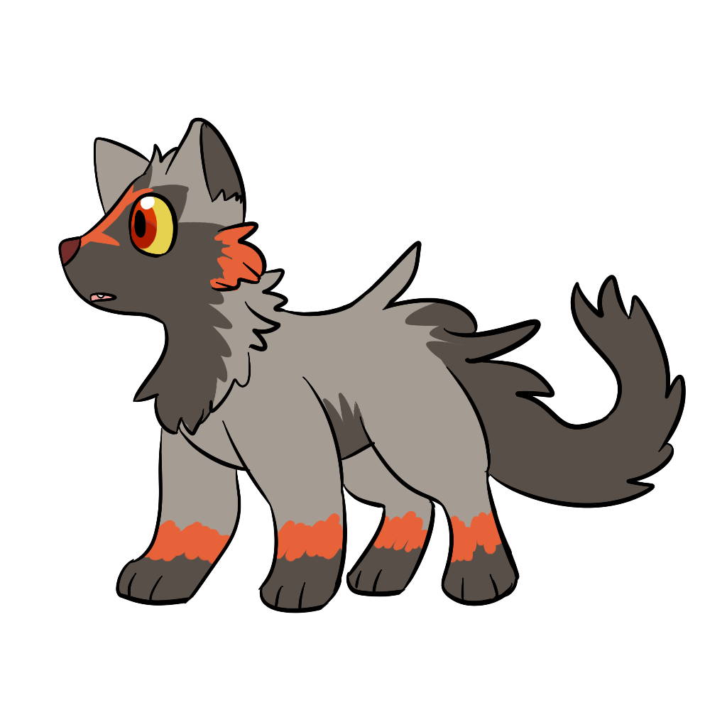 1:1 2019 3_toes bolero_umlaut fan_character flat_colors fusion litten male nintendo nude pok&eacute;mon pok&eacute;mon_(species) poochyena pose solo standing toes video_games wakamolez young